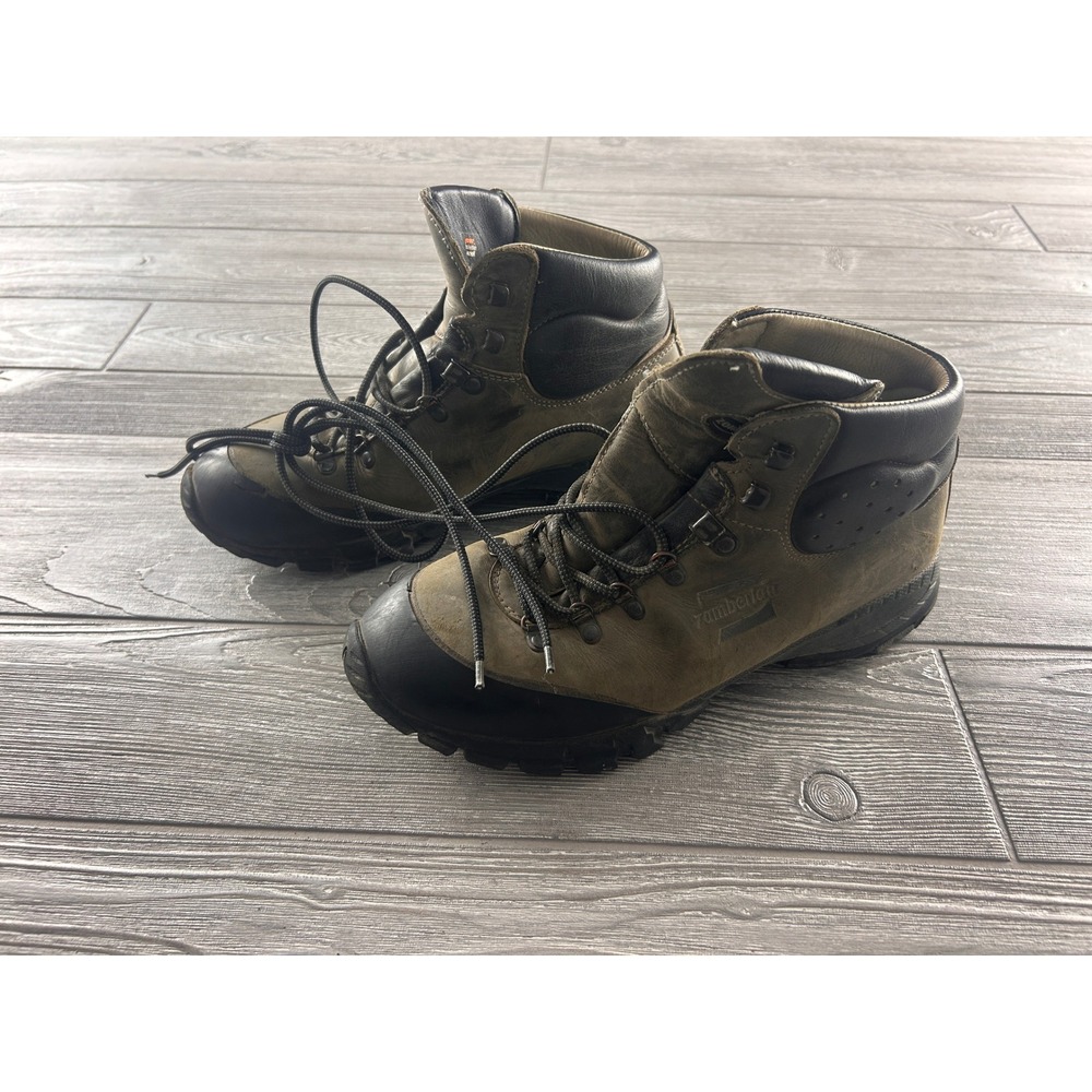 Zamberlan Made in Italy Leather Hiking Boots Vibram Sole Brown Mens US 9.5